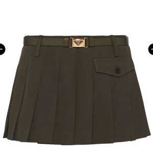 Prada Pleated Gabardine Miniskirt